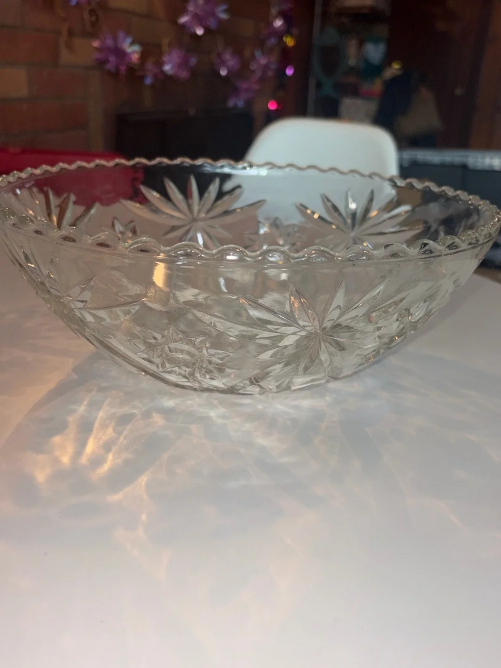Anchor Hocking Clear Cut Glass Globe Lantern Shade